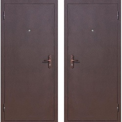 Дверь мет. 4,5 см Прораб 1  металл/металл, антик медь  (860мм) левая (ППС)