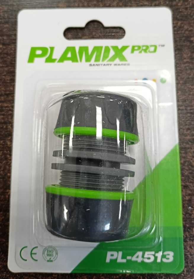 PLAMIX PRO PL-4513 Муфта для шланга ремонтная, 1/2" (ABS+TPR, блистер) (240/24 шт) (Изображение 1)