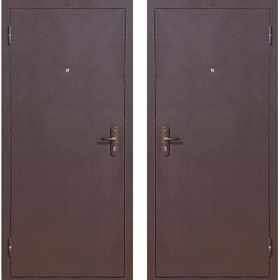 Дверь мет. 4,5 см Прораб 1  металл/металл, антик медь  (860мм) левая (ППС) (Изображение 1)