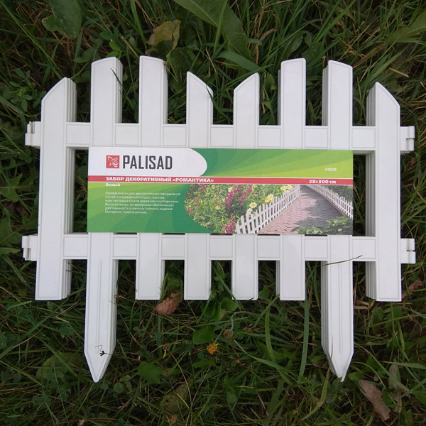 Забор декоративный пластмасса, Palisad, №4, 28х300 см, белый, ЗД04 (Изображение 1)