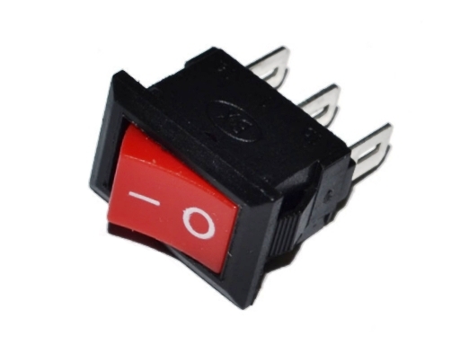 Выключатель клавишный 250V 6А (3с) ON-OFF-ON крас. с нейтр. Mini RWB-205, SC-768 REXANT (Изображение 1)