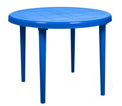 Стол пластмассовый круглый синий (D900мм) И022