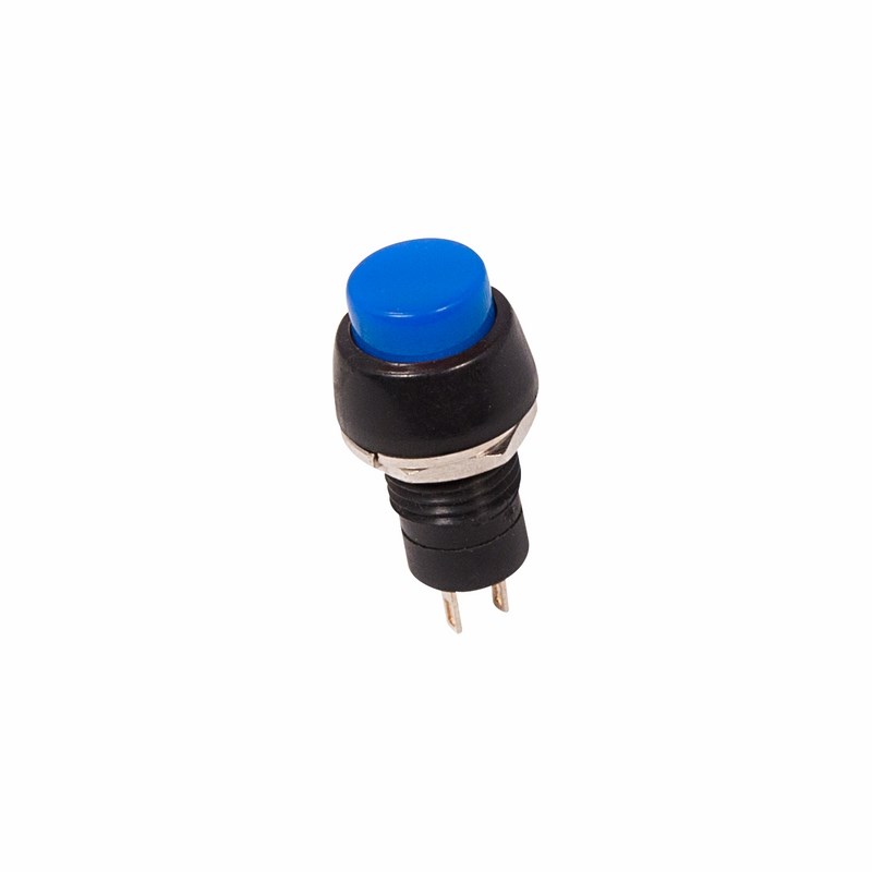 Выключатель - кнопка 250V 1A (2c) ON-OFF Micro б/фикс синий REXANT (Изображение 1)