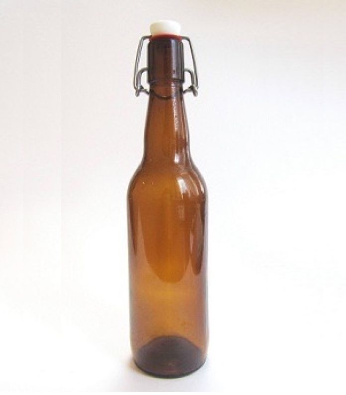Бутыль стеклянная 0,75л Свинг коричневая  бугельная пробка (Изображение 1)