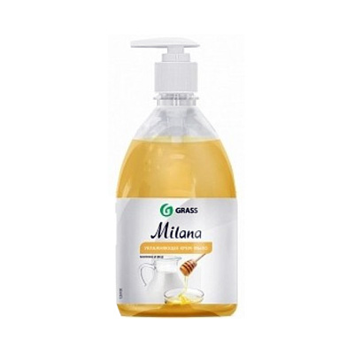 Жидкое крем-мыло с дозатором "Milana" 0,5л (молоко и мед) (Изображение 1)
