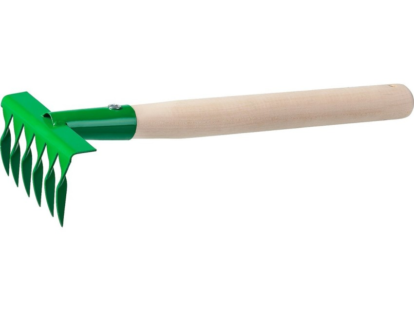 Грабельки Росток садовые с деревянной ручкой, 6 витых зубцов 39611 (Изображение 1)