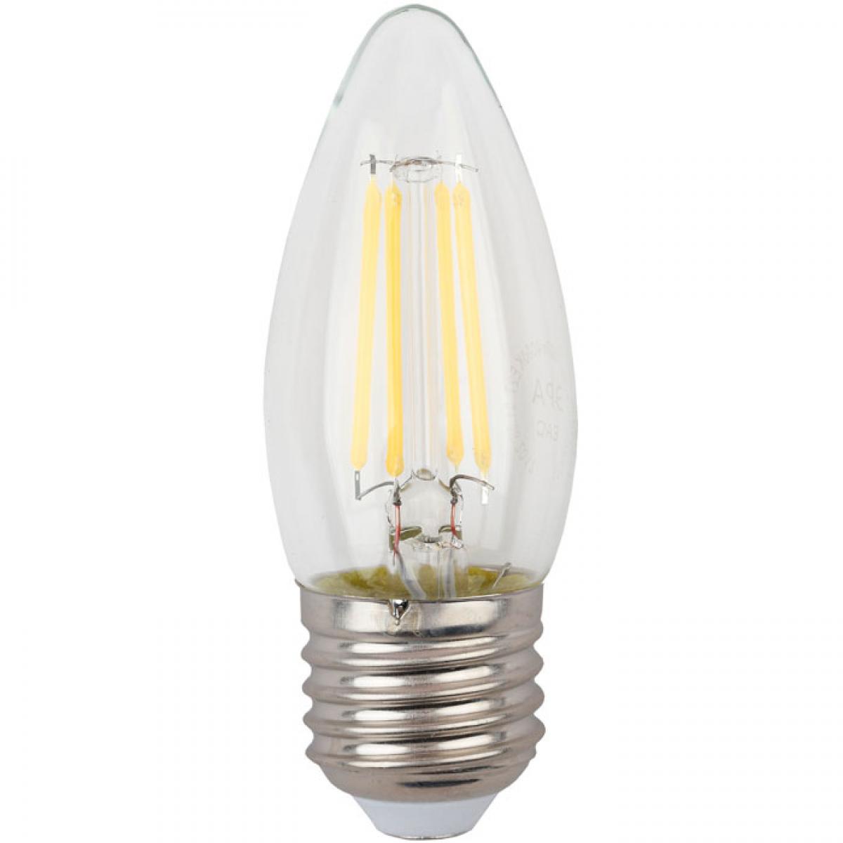 Лампа светодиодная ЭРА LED Filament свеча 7W E27 4000К (Изображение 1)