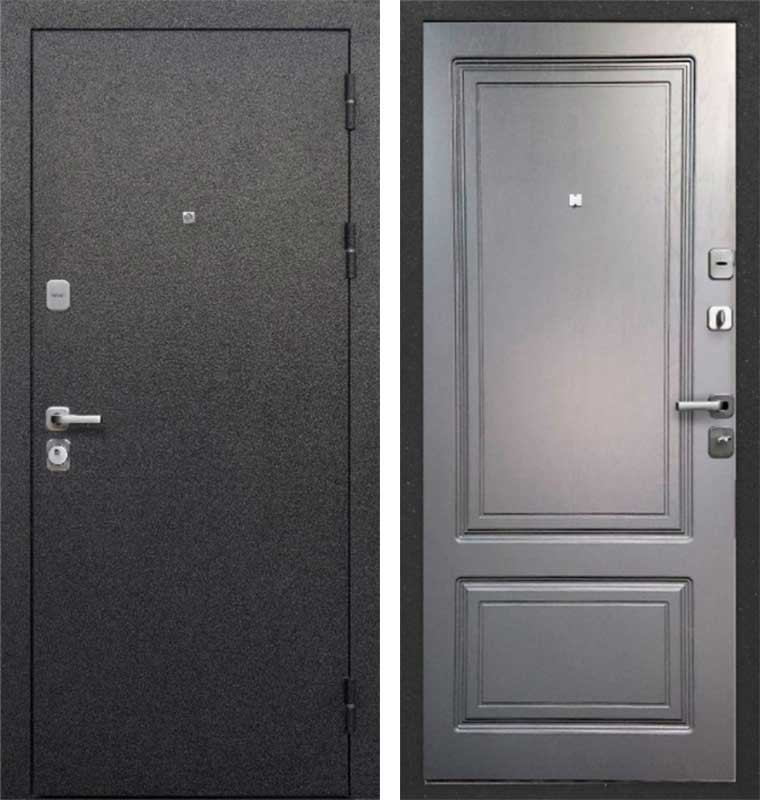 Дверь мет. Толстяк Букле черный Ясень графит, эмаль (960мм) левая (Изображение 1)