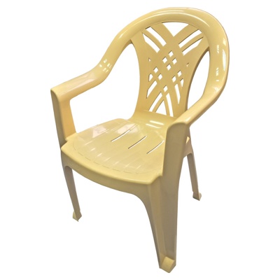 Кресло пластмассовое бежевое (660х600х840мм) (Изображение 1)