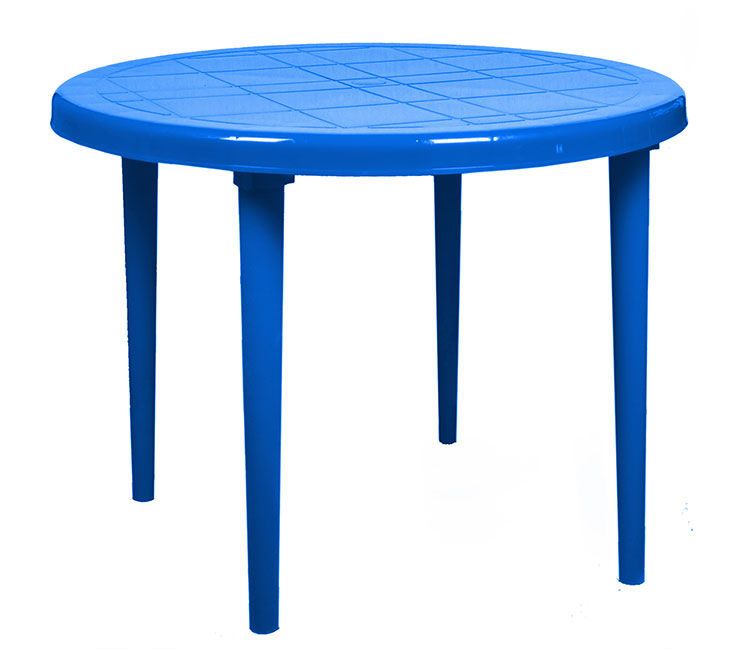 Стол пластмассовый круглый синий (D900мм) И022 (Изображение 1)