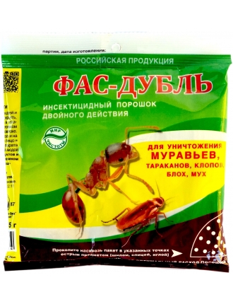 Фас-Дубль 125 г от муравьев, тараканов, блох, мух (Изображение 1)