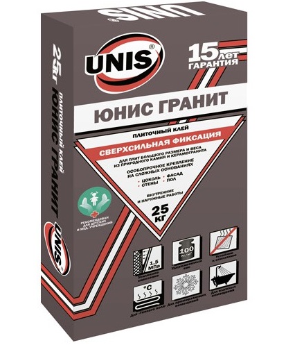 Клей плит. ЮНИС-керамогранит (25 кг) г. Жуковский (Изображение 1)