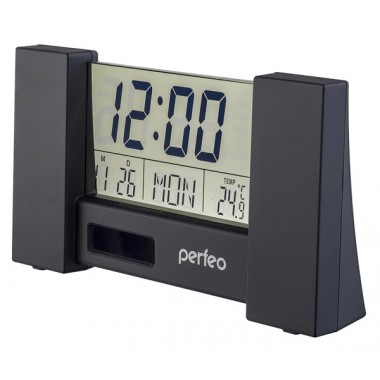 Часы будильник PERFEO (PF-A4605) СITY - PF-S2056, черный (Изображение 1)