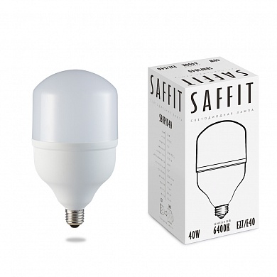 Лампа светодиодная Saffit SBHP1040 40W 6400K 230V E27-E40 210*120мм (Изображение 1)