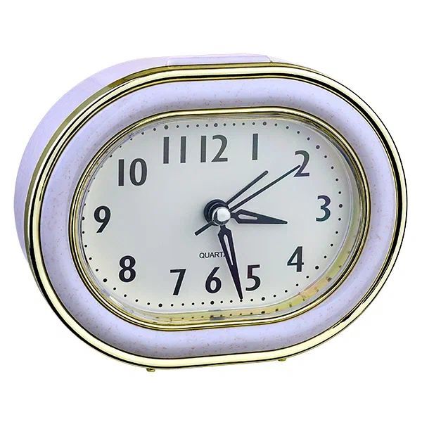 Часы PERFEO (PF_C3158) Quartz часы-будильник PF-TC-017, овальные 10,5*12,5 см, подсветка, синие (Изображение 1)