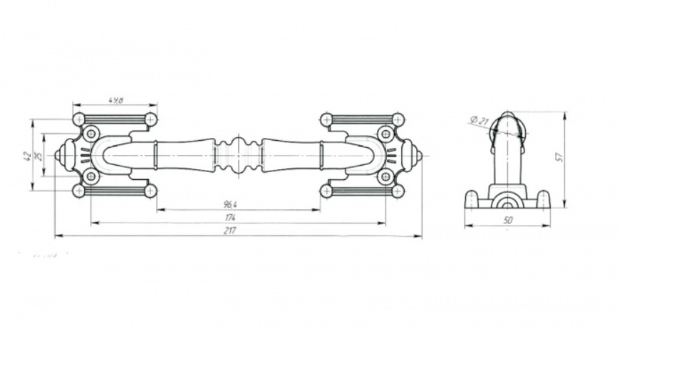 картинка Ручка-скоба РС1 (медь) от магазина Евродом
