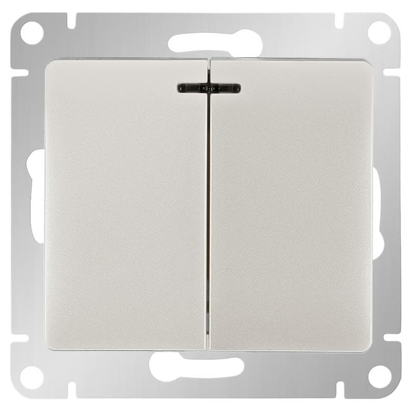 картинка Выключатель Glossa 2-кл. механизм белый с индикацией Schneider-Electric от магазина Евродом