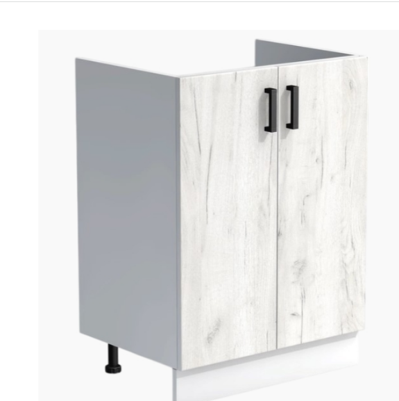 картинка Тумба под мойку 800х600 крафт белый 2 дверцы от магазина Евродом