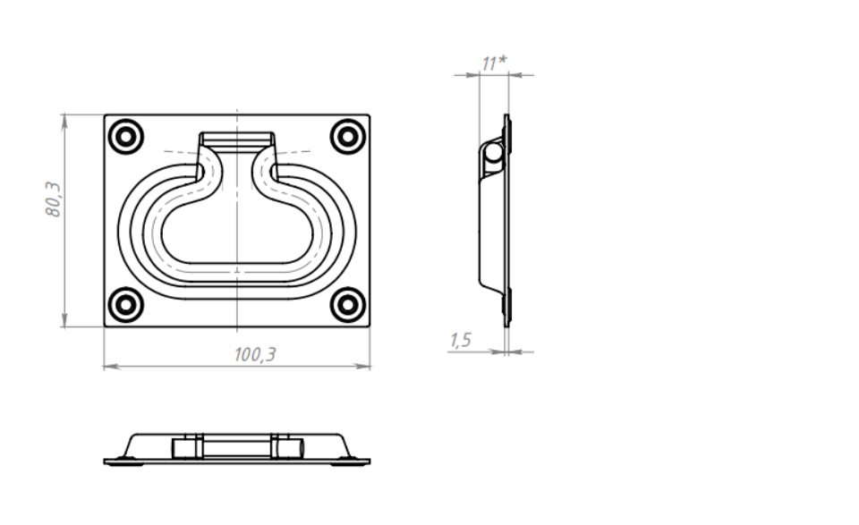 картинка Ручка откидная 100*80 (скрытая) цинк от магазина Евродом