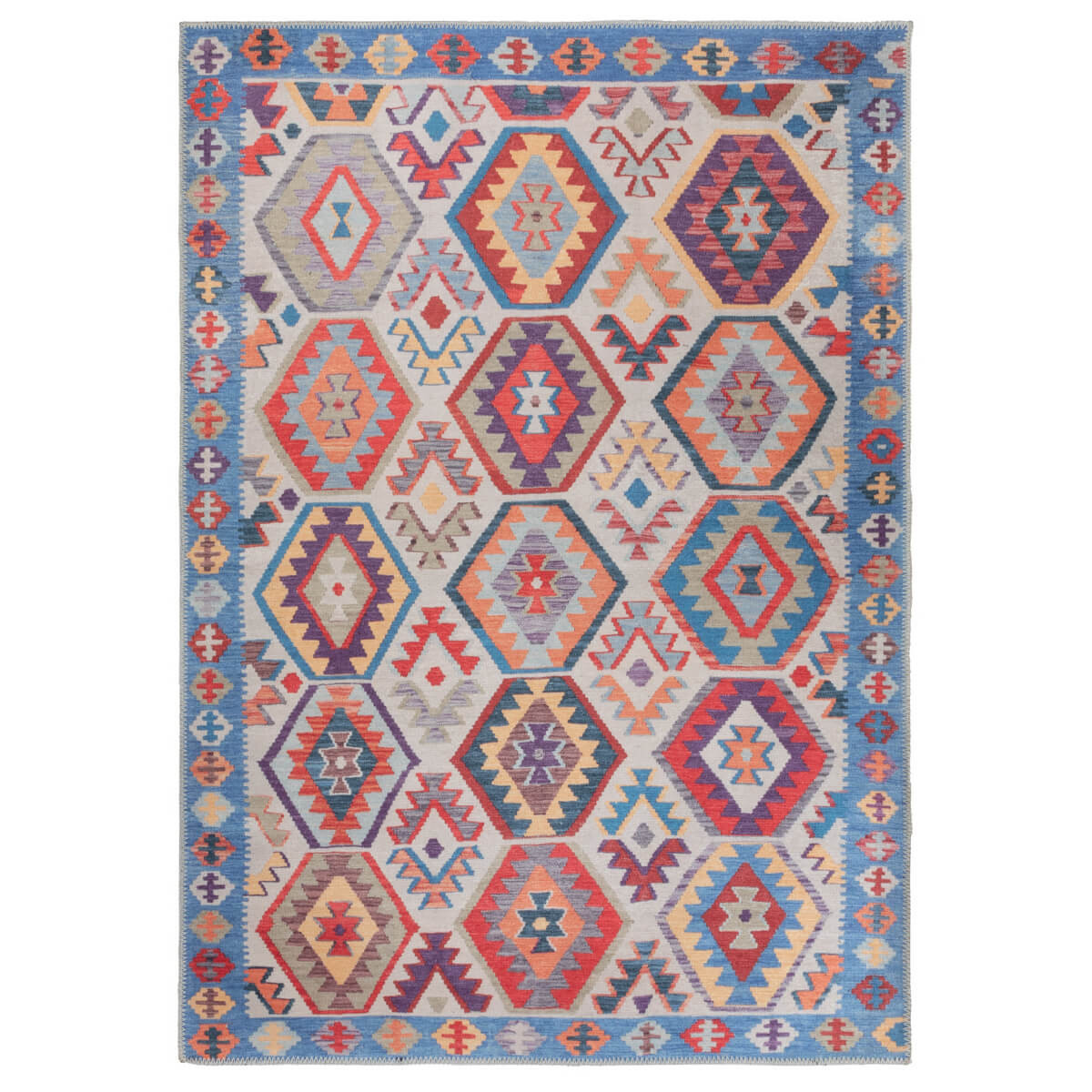 картинка Ковер ILONNA 1.6*2.3 дизайн AB065A BLUE/RED от магазина Евродом