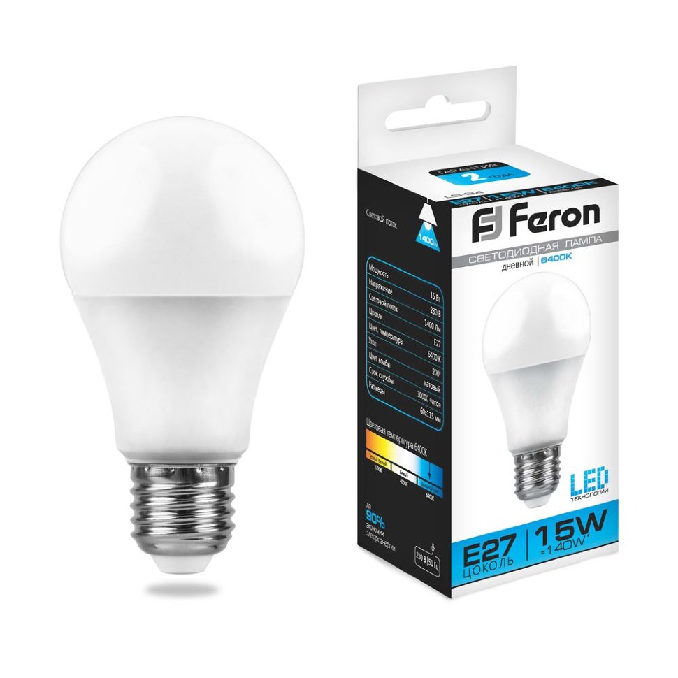 картинка Лампа светодиодная Feron LB-94 Е27 15W 6400К 230V от магазина Евродом