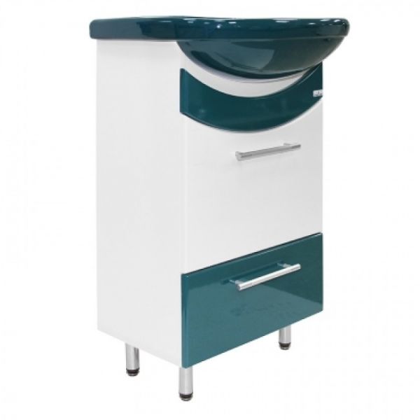 картинка Тумба Радуга 52 + Умывальник Альфана-52 цвет: зеленый от магазина Евродом