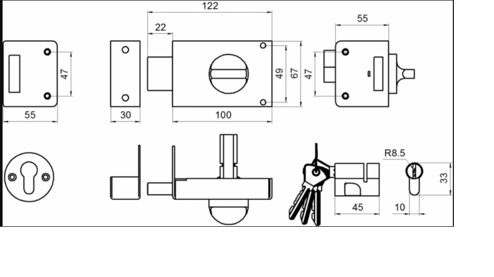 картинка Замок ЗН 1 медь от магазина Евродом