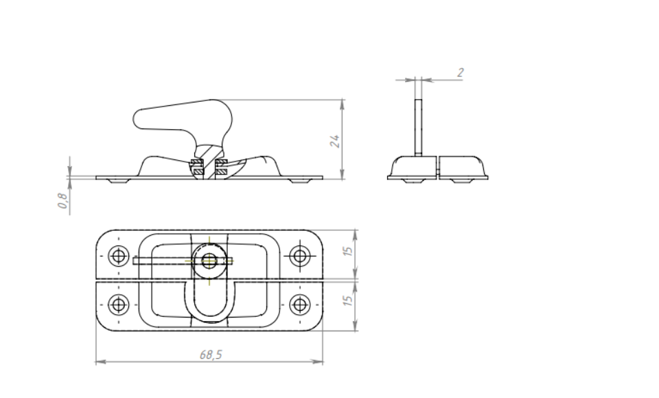 картинка Завертка форточная ЗФ-2 полим. бел. от магазина Евродом