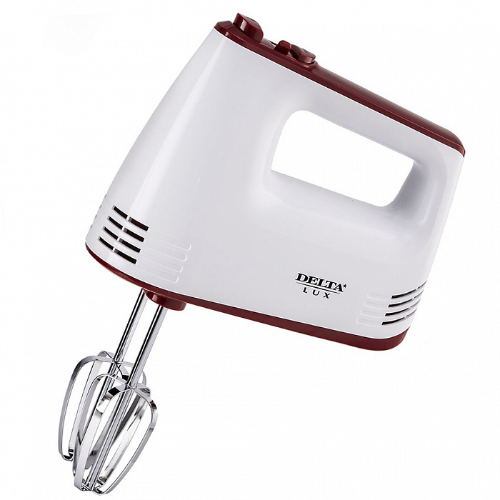 картинка Миксер DELTA LUX DE-7700 белый с бордовым от магазина Евродом