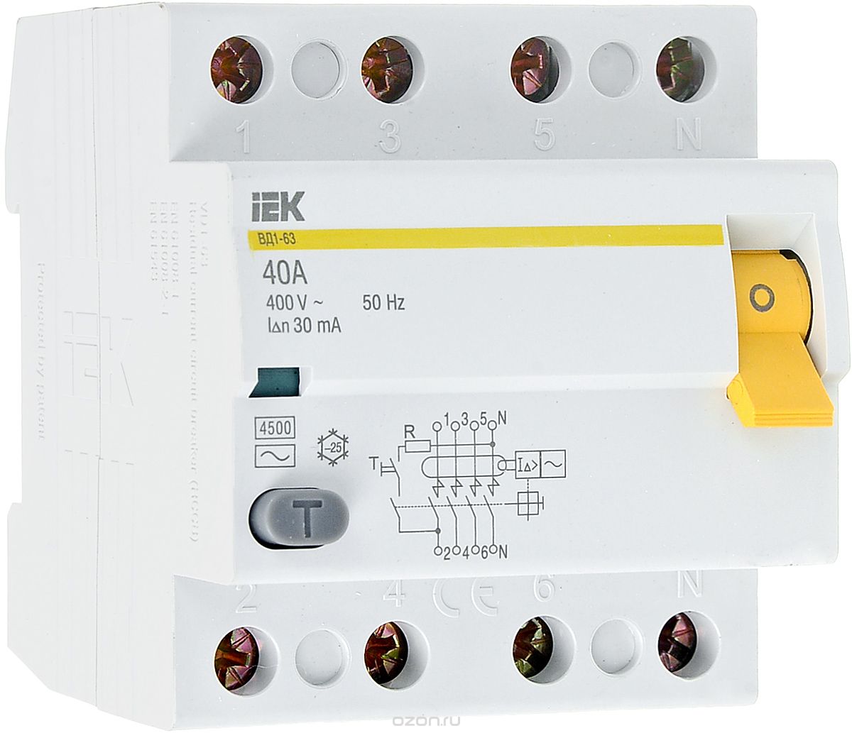 картинка УЗО ВД1-63 4Р 40А 30мА ИЭК от магазина Евродом