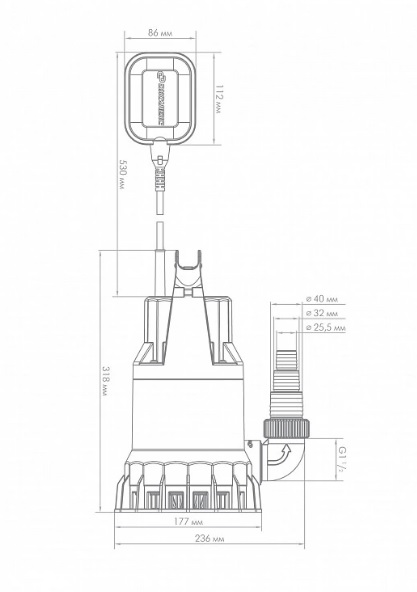 картинка Насос дренажный Джилекс 220/12  от магазина Евродом