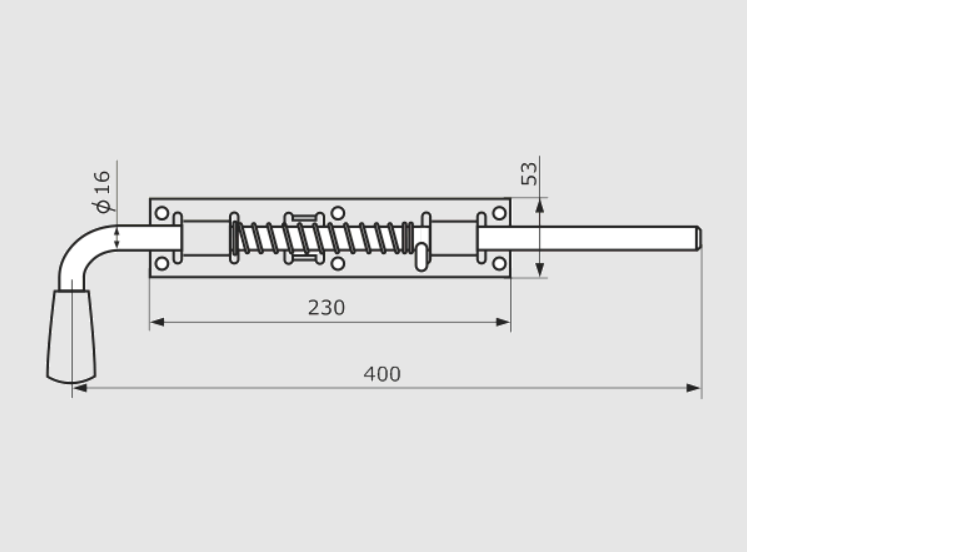 картинка Засов с пружиной ЗСП-400 от магазина Евродом