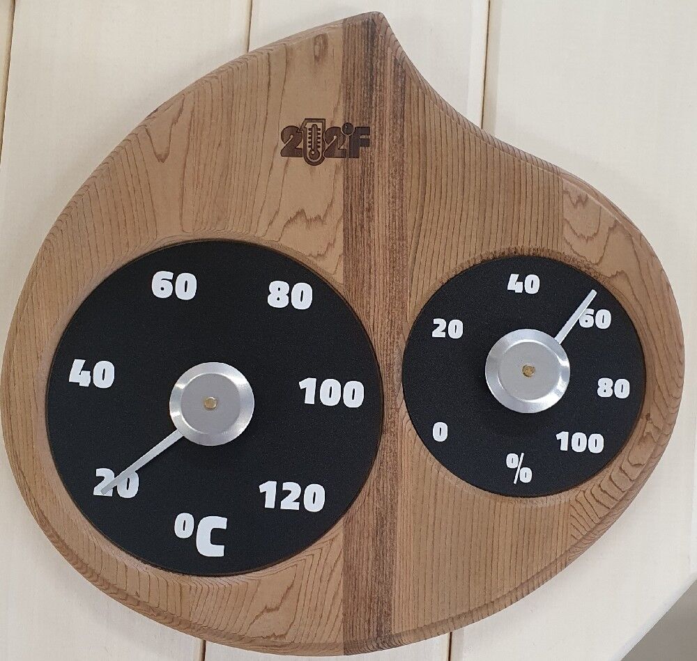 картинка Термогигрометр КАПЛЯ ТН-26 черный циферблат (термо древесина) от магазина Евродом