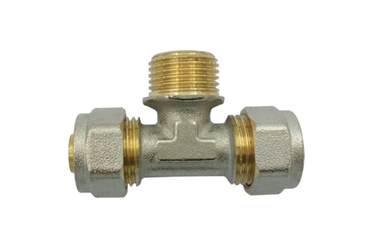 картинка МП Тройник 20х1/2х20 цанга /НР/цанга латунь от магазина Евродом