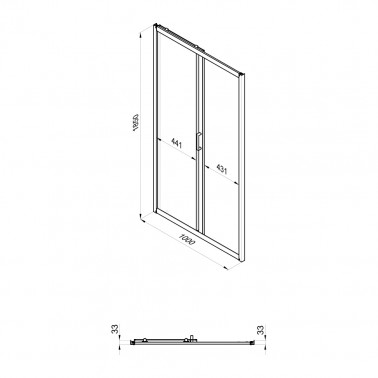 картинка Дверь душевая "Слайд" 100х185 см, белые полосы от магазина Евродом