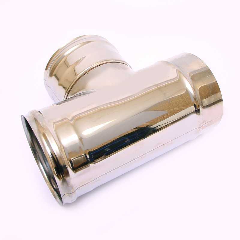 картинка Тройник 90гр Ф160мм без заглушки (430/0.5мм) (Феррум) от магазина Евродом