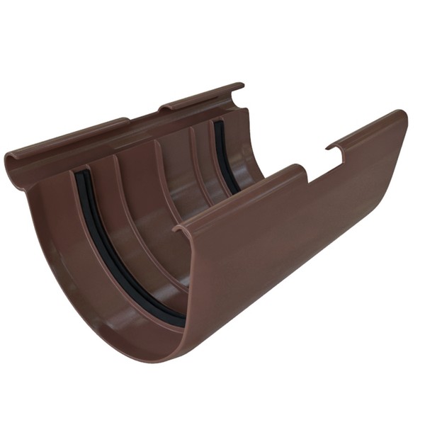 картинка Муфта Желоба ПВХ Коричневая, Альта Профиль от магазина Евродом