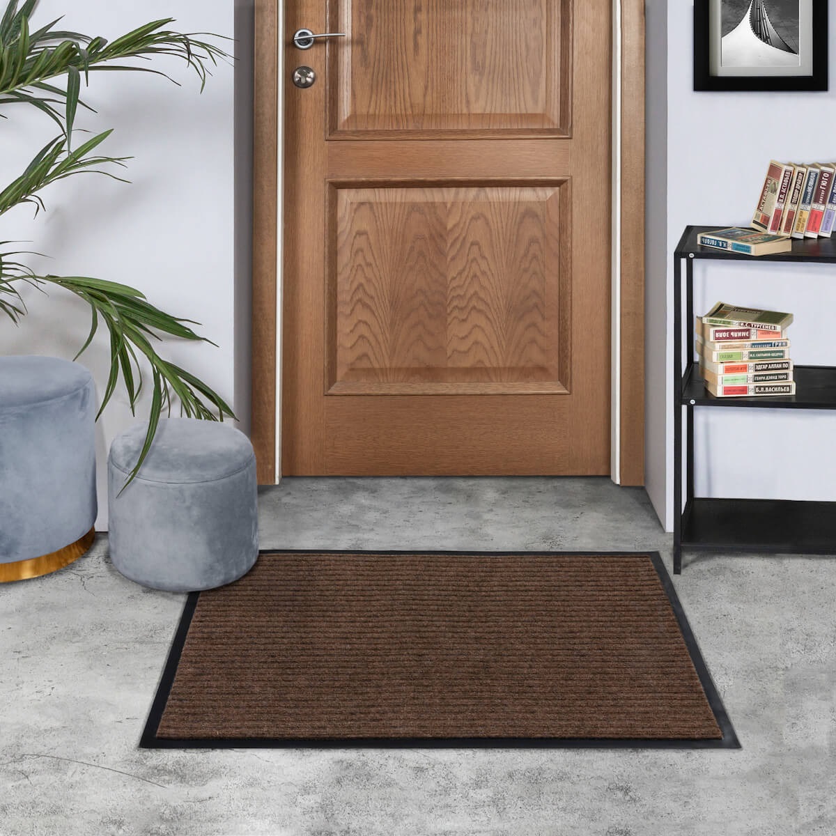 картинка Коврик придверный Трин коричневый 0.90*1.50 от магазина Евродом