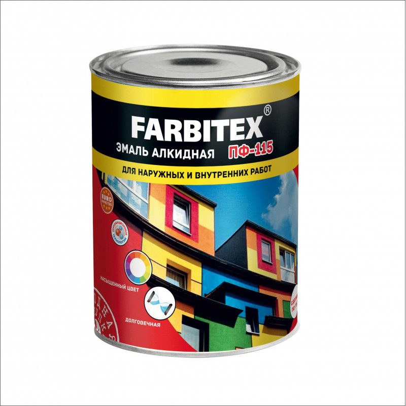 картинка Эмаль FARBITEX ПФ-115 светло-серый 1,8 кг от магазина Евродом