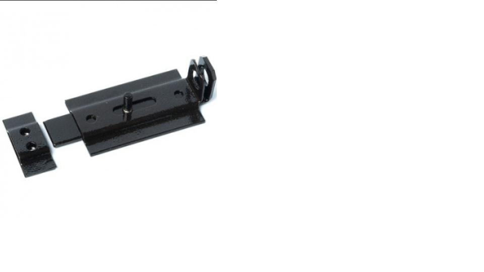 картинка Засов накладной с проушиной ППМ №4"К" черный Шепард от магазина Евродом