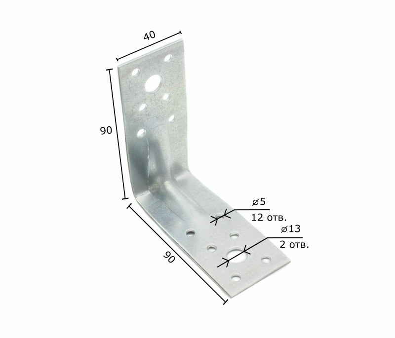 картинка Крепежный уголок усиленный 90х90х40х2,0мм KUU 90х40 от магазина Евродом