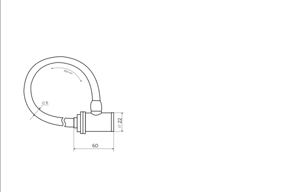 картинка Замок велосипедный замок BASARA ВЗ-800 MBP (Черный)  от магазина Евродом