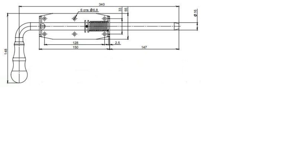 картинка Засов полуавтомат гаражный 340 мм от магазина Евродом