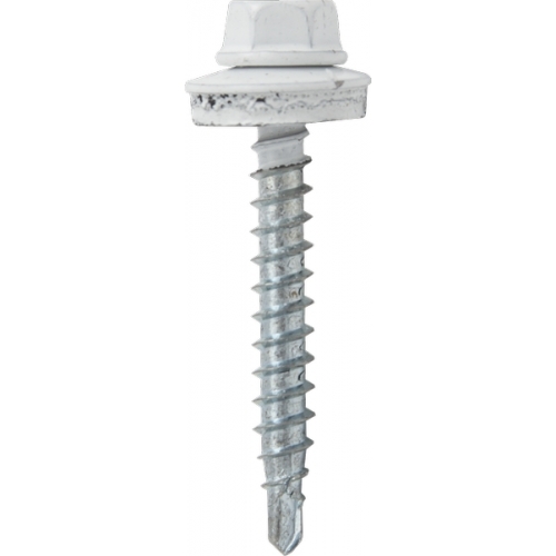 картинка Саморез кров. 4,8х35 RAL-9003 белый сверло от магазина Евродом