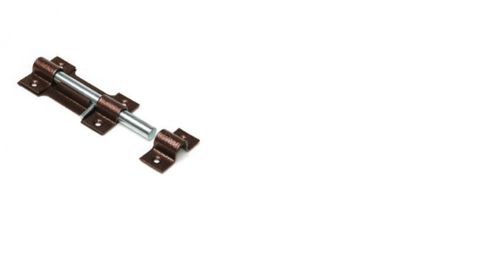 картинка Засов круглый медный накладной 115мм "Делга" от магазина Евродом