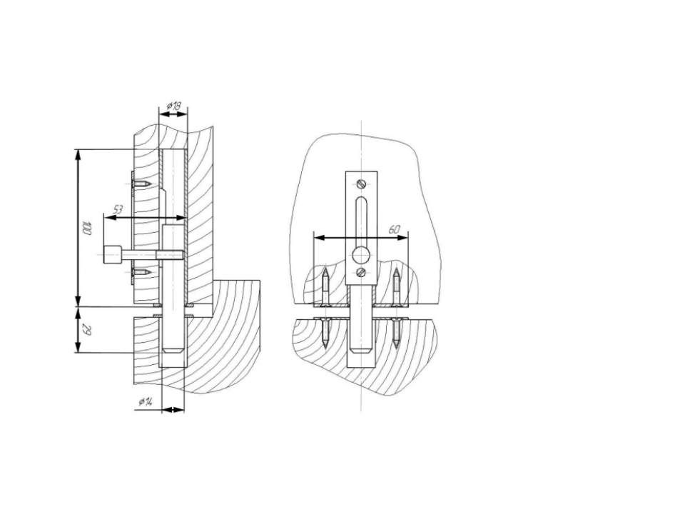 картинка Задвижка дверн. ЗД-05 серебро секрет г.Киров от магазина Евродом