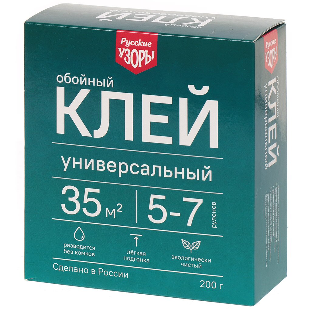 картинка Клей обойный Русские узоры универсальный 200 г от магазина Евродом