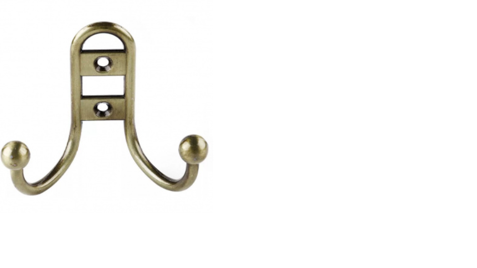 картинка Крючок одеж. 2-х рож. прутковый бронза (KL-51) от магазина Евродом