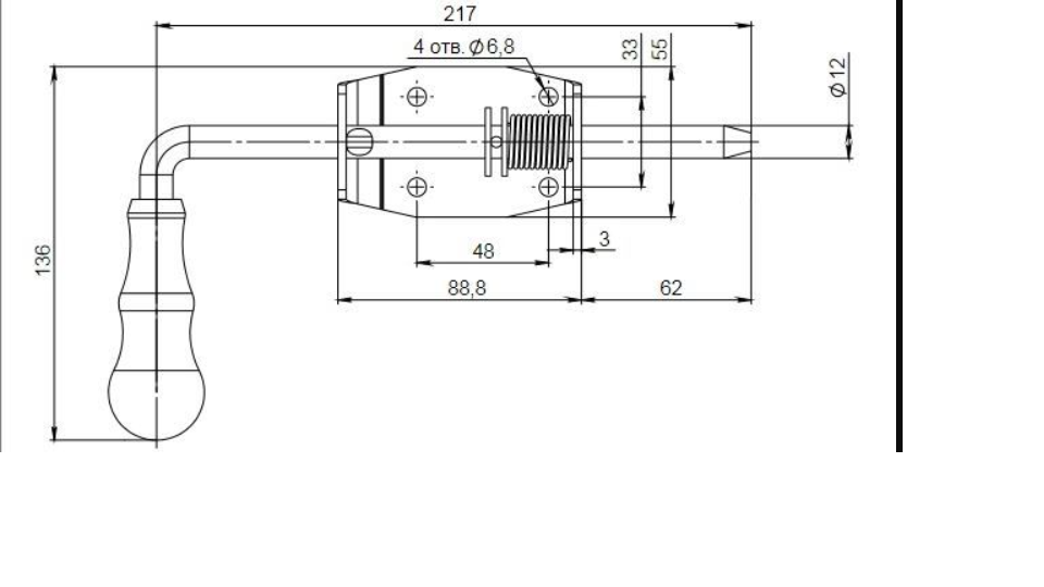 картинка Засов полуавтомат гаражный 210 мм от магазина Евродом