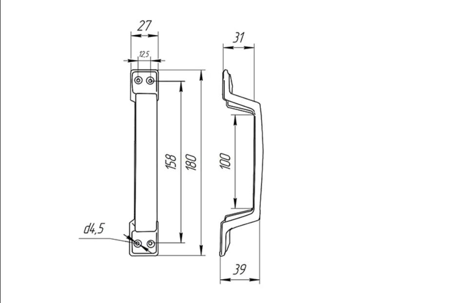 картинка Ручка-скоба РС-100-С (50) ант. бронза г. Саратов от магазина Евродом